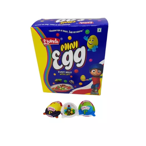 Livinda Mini Egg Sweet Balls with Gift (Pack of 3600Pcs)