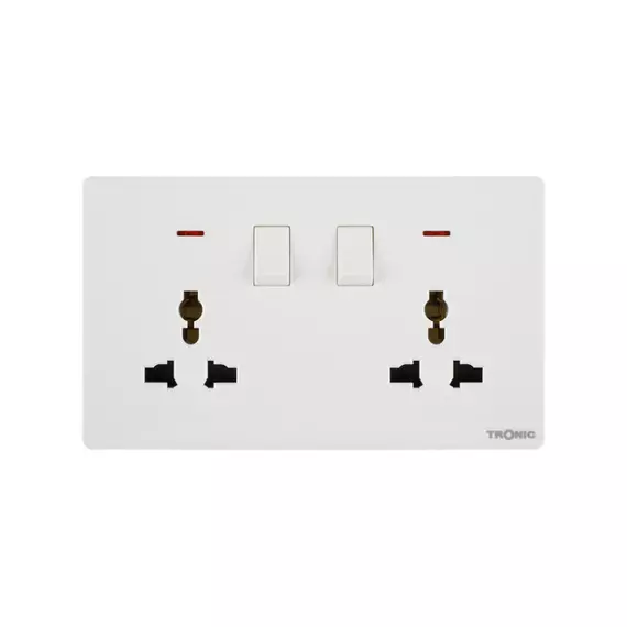 Tronic Universal Switch Socket Twin 13A White TS 5213-UN-WH
