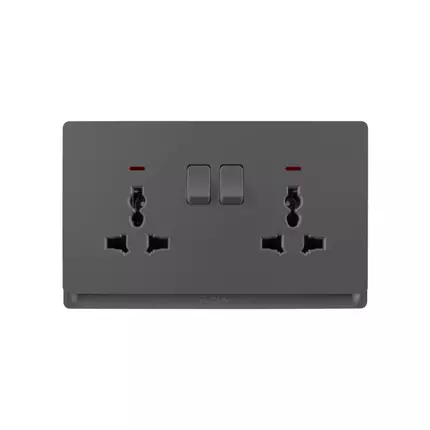 Tronic Universal Twin Socket Switch 13 Amps Neon Grey TD 5213-UN-GY