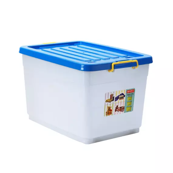 Lionstar Plastic Container 50L Wagon VC-15 With Lid Clear Plastic Organizer – Transparent Box Storing Clothes, Toys, Tools, Medicine, Office Supplies, Documents, Arts & Crafts,