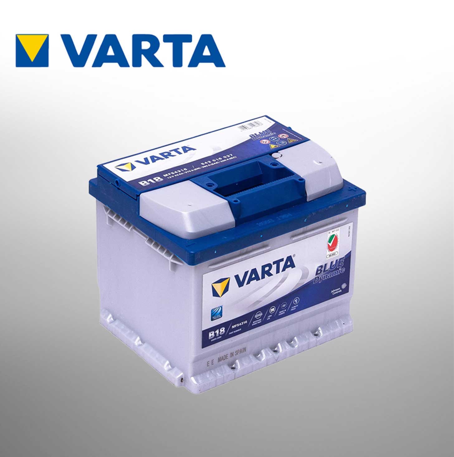 VARTA BATTERY 43AH 12V MF54316B18 For MERCEDES BENZ 2305410001