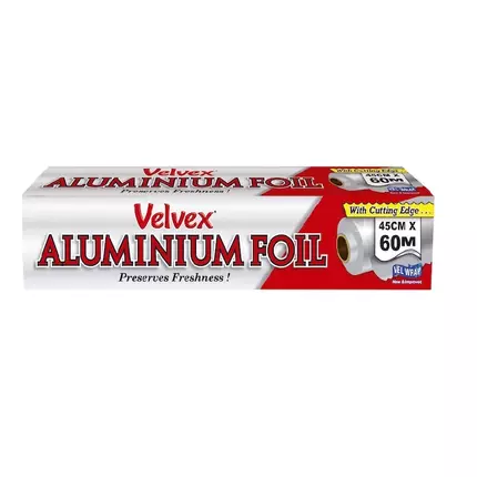 Velvex Aluminium Catering Foil 45cm x 60m Single Roll