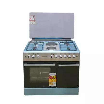 Westpoint Cooker 90 x 60, 4 Gas Burners, 2 Electric Plate, Electric Oven + Gas Compartment Inox WCER9642E8XBO