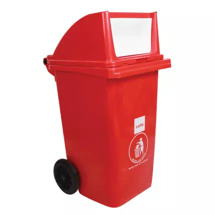 Cello Plastic Dustbin Wheel Swing Bin 100L 540 X 470 X 930mm