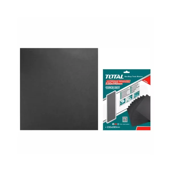 Total Waterproof Sandpaper P80 230x280mm for Sanding Wood, Wall, Paint, Plastic, Stone, Metal & Glass 10pcs Set TAC7708001