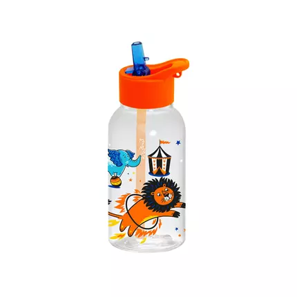 Herevin Decorated Water Bottle-PC 460ml with Straw Circus 161807-360