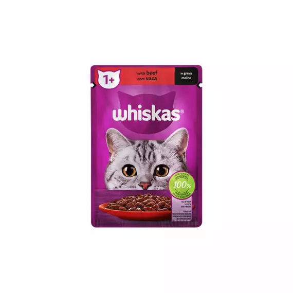 Whiskas Pouch Singles 85g Beef in Gravy JDD0058 (Pack of 48)