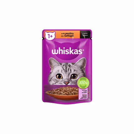 Whiskas Pouch Singles 85g Poultry in Gravy DB95P (Pack of 48)