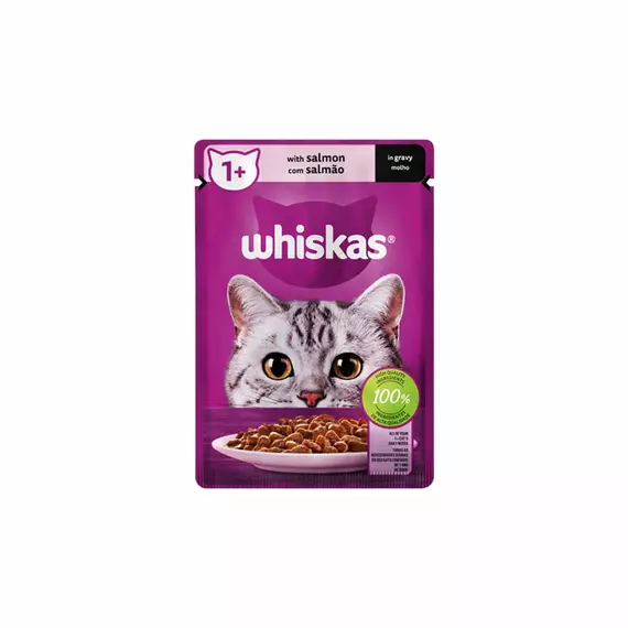 Whiskas Pouch Singles 85g Salmon in Gravy DE39M (Pack of 48)