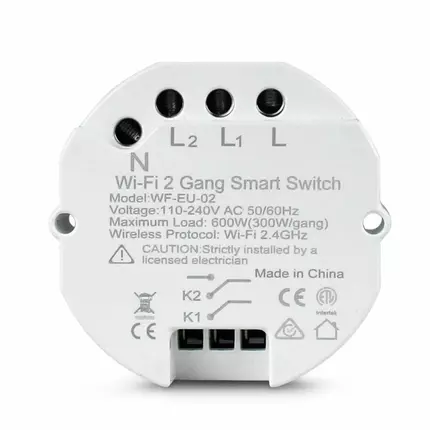 Tuya Smart WiFi Light Switch Relay 240V WF-EU-02