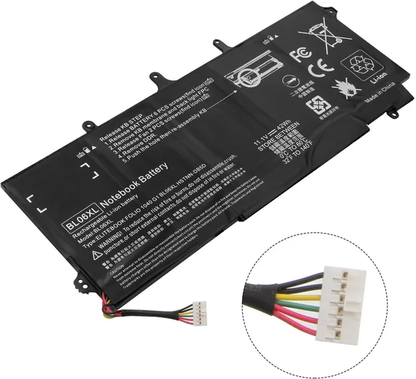 BL06XL Laptop Battery for HP EliteBook Folio 1040 G0 G1 G2 HSTNN-DB5D HSTNN-IB5D HSTNN-W02C 722236-2C1 722236-171 722236-271 722236-1C1 722297-001 722297-005 BL06042XL BL06042XL-PL 11.1V 42Wh