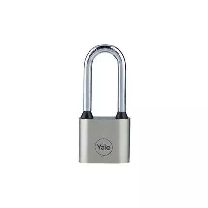 Yale Disc Iron Padlock with Bumper 50mm with 3 Keys, Hardened Long Shackle 9mm, Disc Type Locking Mechanism, Excellent Corrosion Resistance for Outdoor Use PL-112/50/165/1