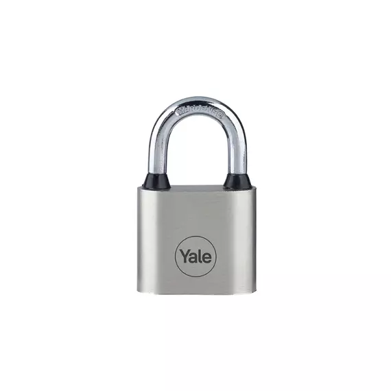 Yale Alloy Steel Padlock with Bumper 40mm with 3 Keys, Hardened Steel Shackle, Double Locking, Laminated Construction with Anti Corrosive Internal Components for High Security Applications and Outdoor
