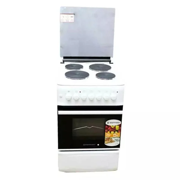Westpoint Full Electric Cooker + Oven, Grill, 4 Plates, Glass Lid, (50x55cm) WCER5504E0