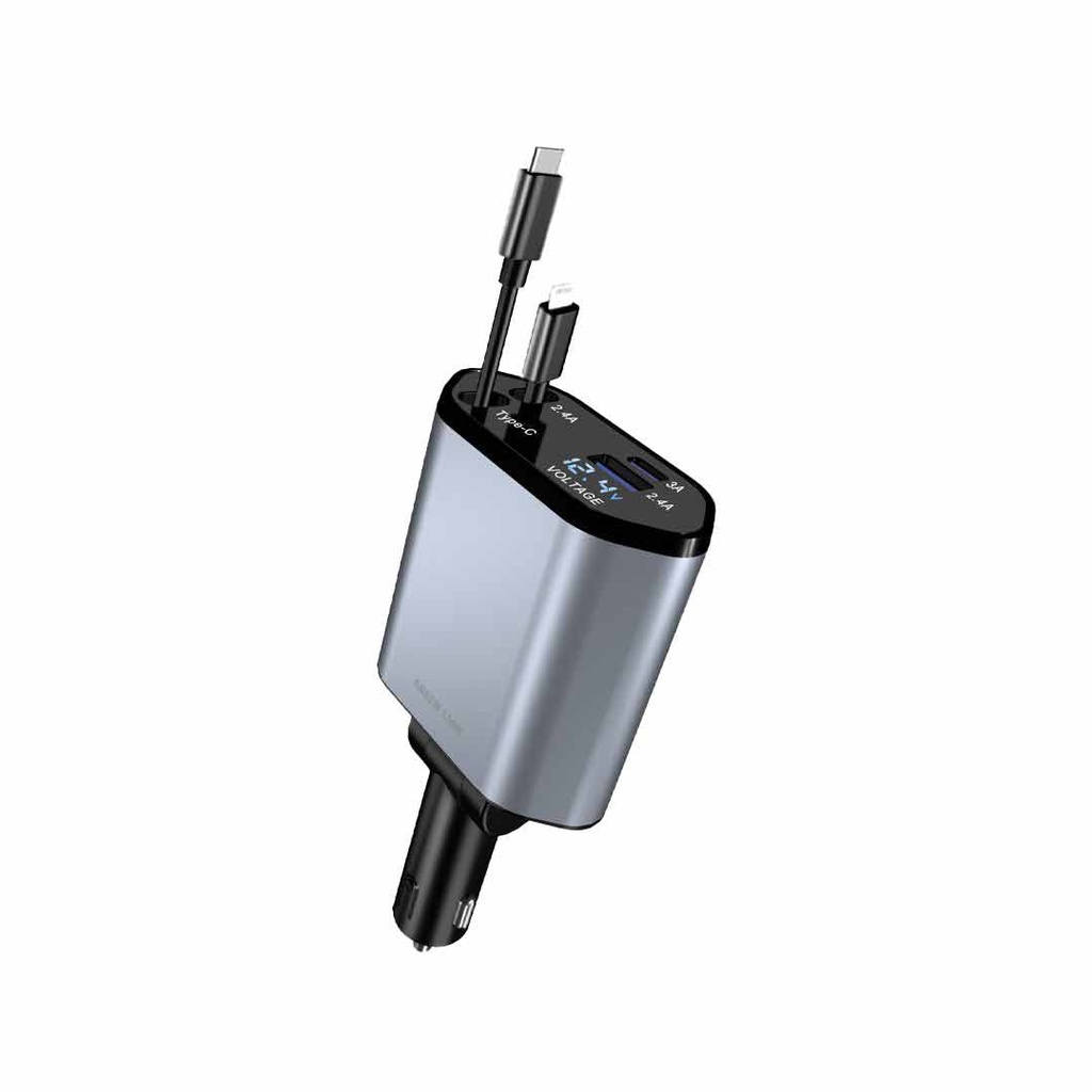 Green Lion 100W 4in1 Car Charger - Gray