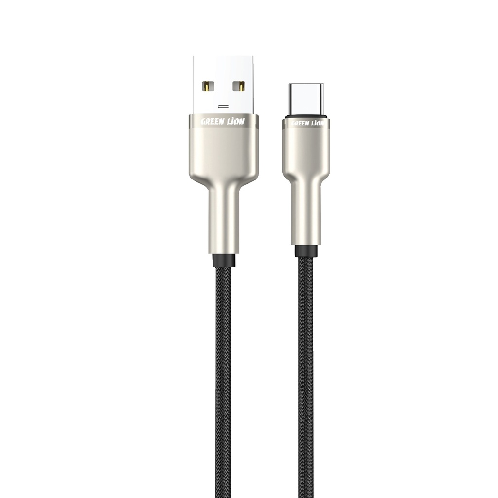 Green Lion USB-A to USB-C Braided Cable - Black