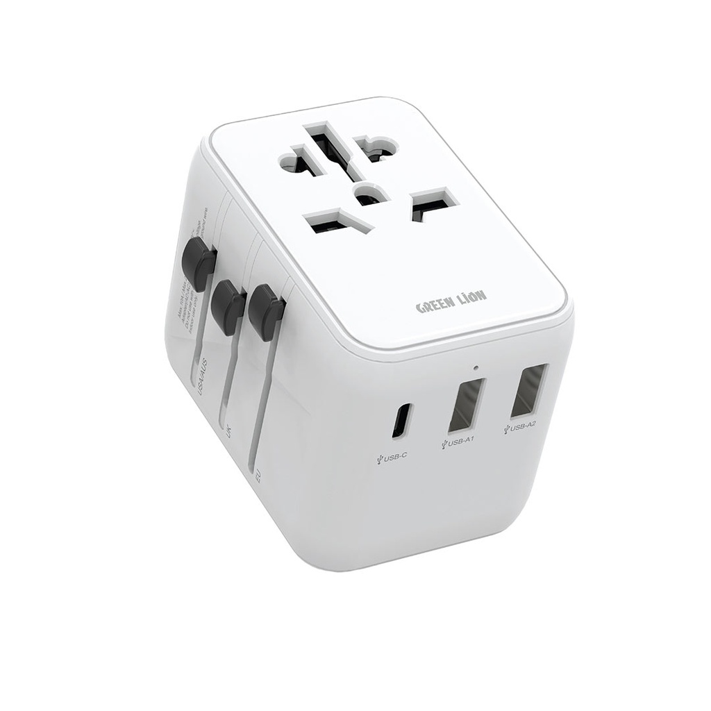 Green Lion 20W Universal Travel Adapter - White