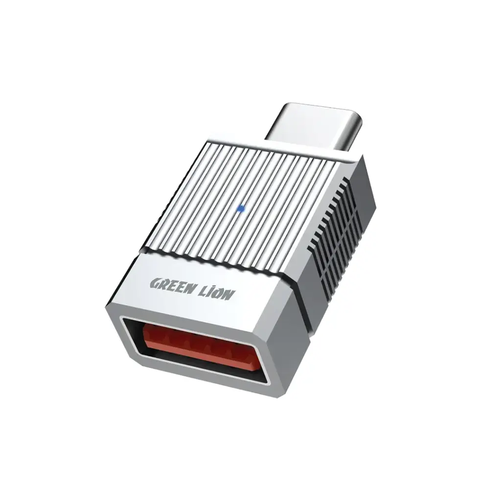 Green Lion 2 in 1 OTG Adapter USB-A to USB-C - Gray