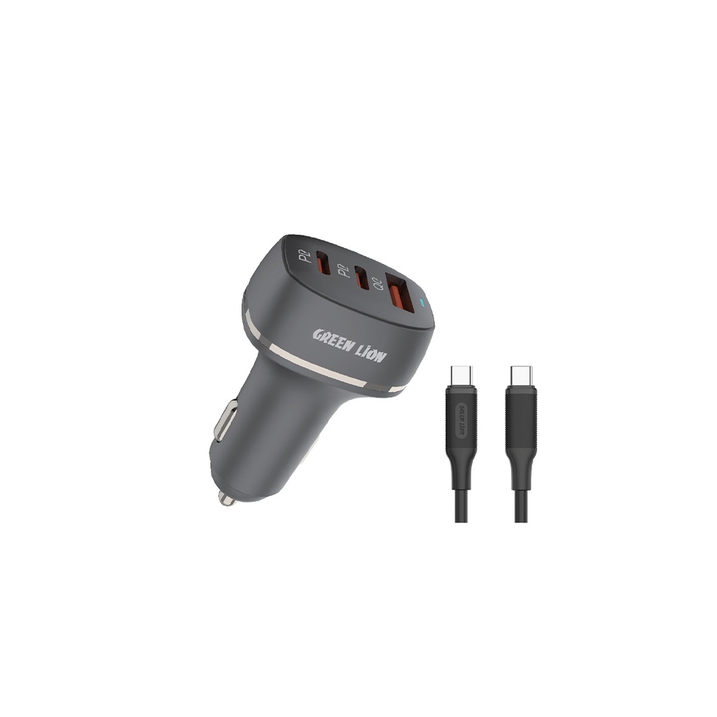 Green Lion Car Charger QC+PD+PD 50W - Black