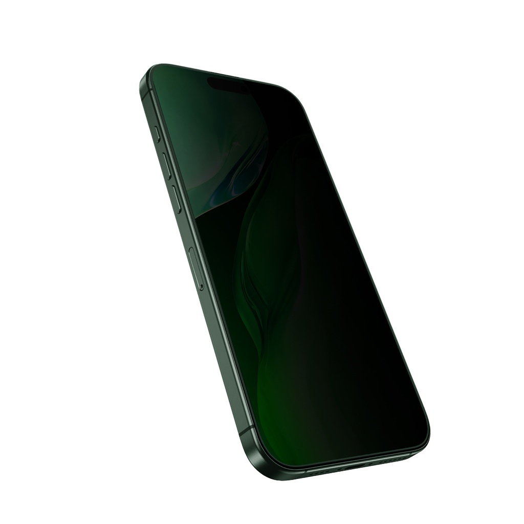 Green Lion 3D Silicone Plus Advanced Privacy Edge Glass for iPhone Series - Black