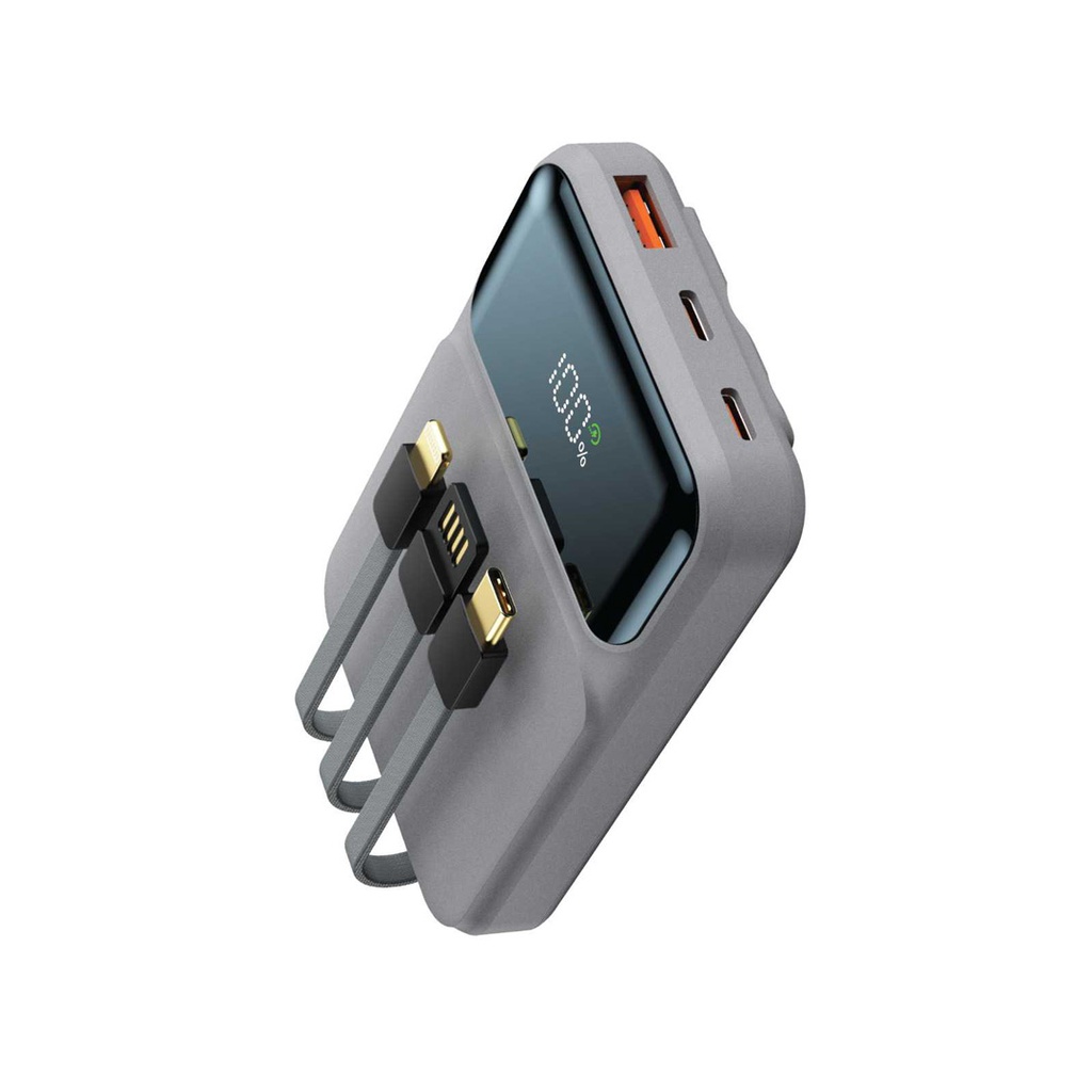 Green Lion 3 in 1 Integrated Power Bank PD 20W with Type-C / Lightning &USB-A Cable10000mAh