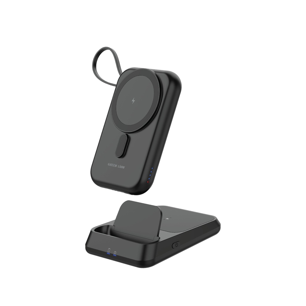 Green Lion 3 in 1 Magsafe 10000mAh Power Bank - Black
