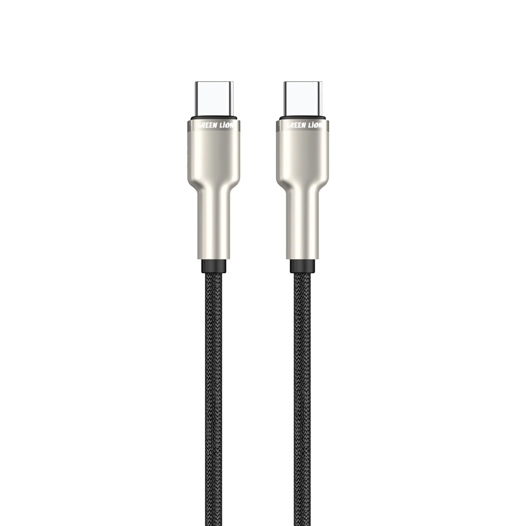 Green Lion USB-C to USB-C Braided Cable - Black