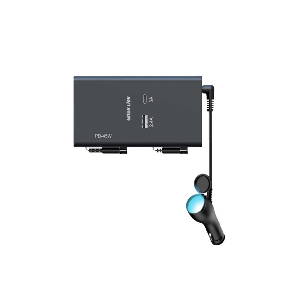 Green Lion Backseat Car Charger - Black