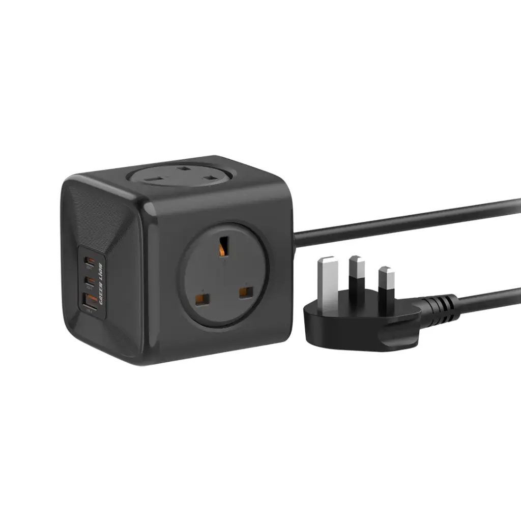 Green Lion 7 In 1 Compact 33W PPS Power Socket - Black