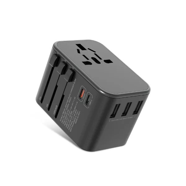 Green Lion Multifunction Travel Adapter ( 3 USB Port / 2 USB-C ) PD 20W - Black