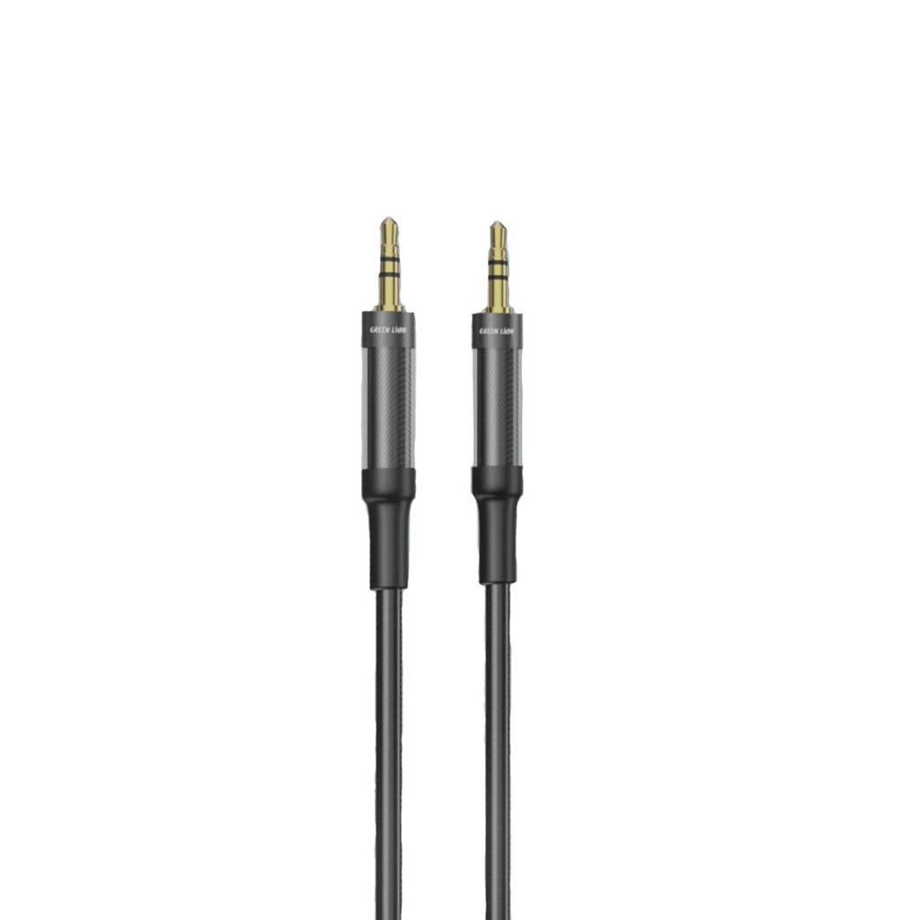 Green Lion AUX to AUX Braided Cable 1M - Black
