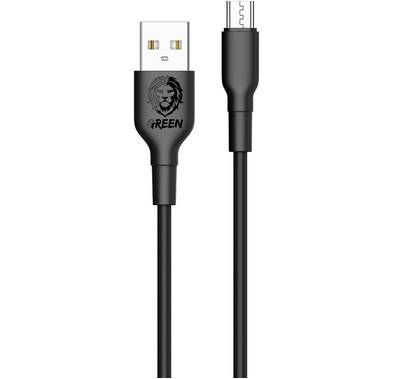 Green Lion Braided Micro USB Cable 3m 2A - Black