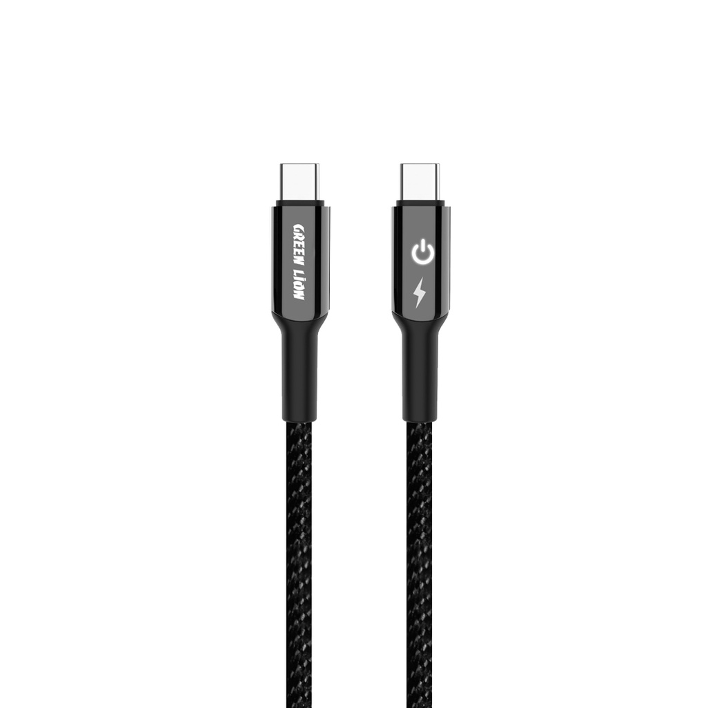 Green Lion USB-C to USB-C Braided Cable - Black