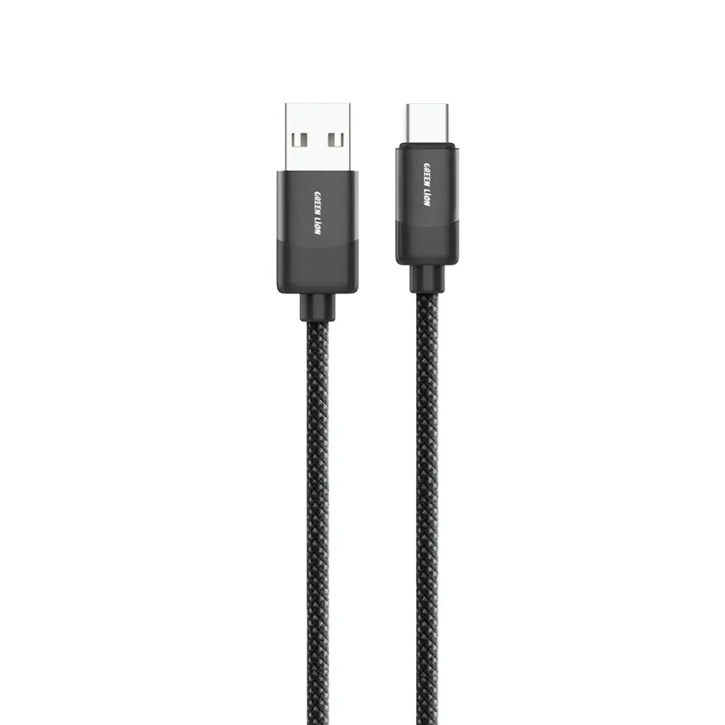 Green Lion USB-A to USB-C Braided Cable 15W - Black