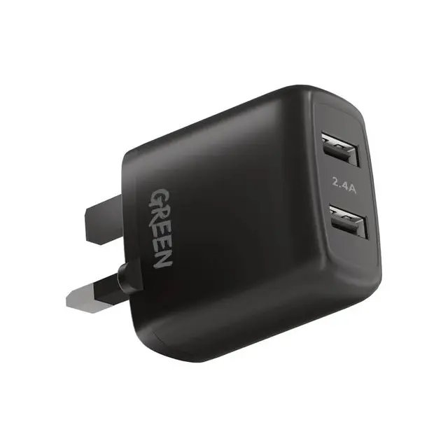 Green Lion Dual USB Port Wall Charger 12W UK