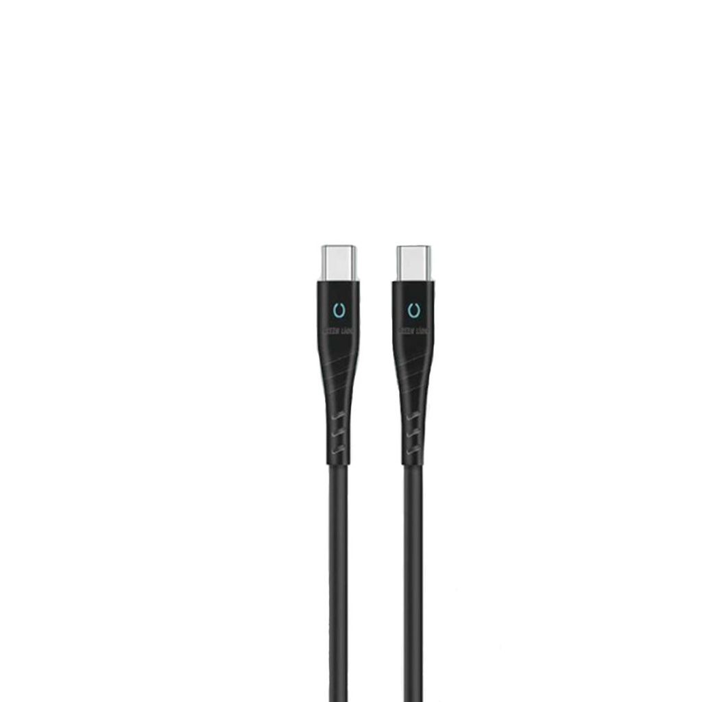 Green Lion PVC USB-C to Type-C Cable with LED Indicator 1M PD 60W - Black