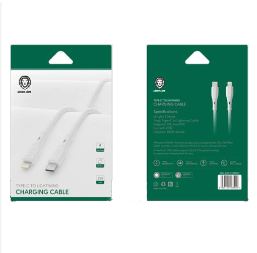 Green Lion PVC Type-C to Lightning Cable 2M 20W