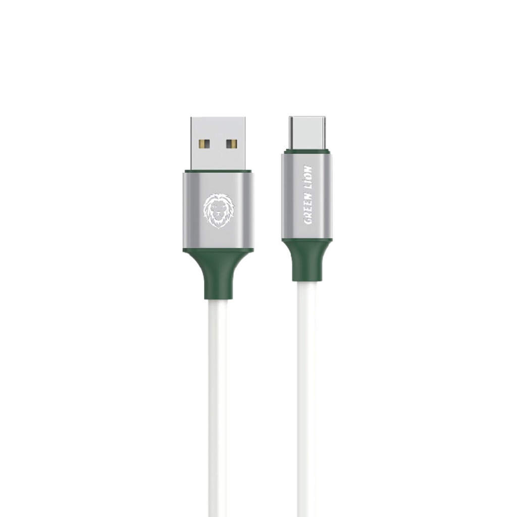 Green Lion PVC USB-A to Type-C Wide Cable 1M - White