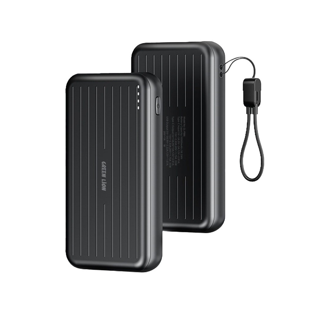 Green Lion Dynamo 10000mAh Powerbank - Black