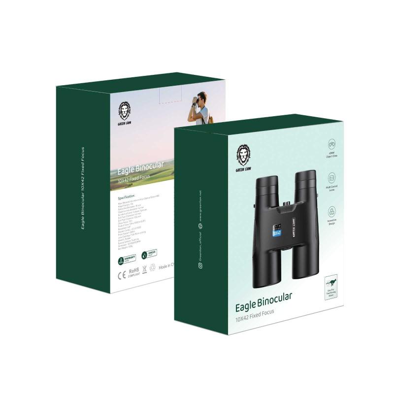 Green Lion Eagle Binocular , 10X42 Fixed Focus, Resolution 6.8 - Black