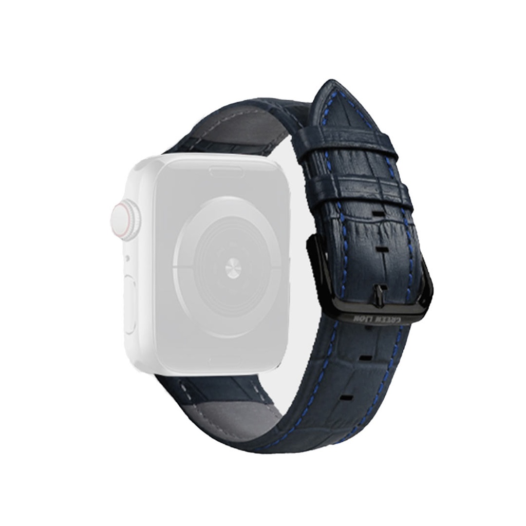 Green Lion Elite Leather Watch Strap blue