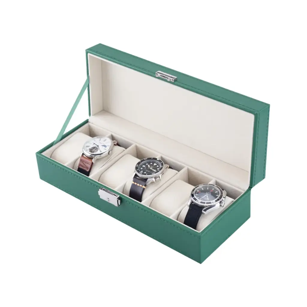 Green Lion Elegant Watch Box 6 Slots - Green - Normal | with Glass
