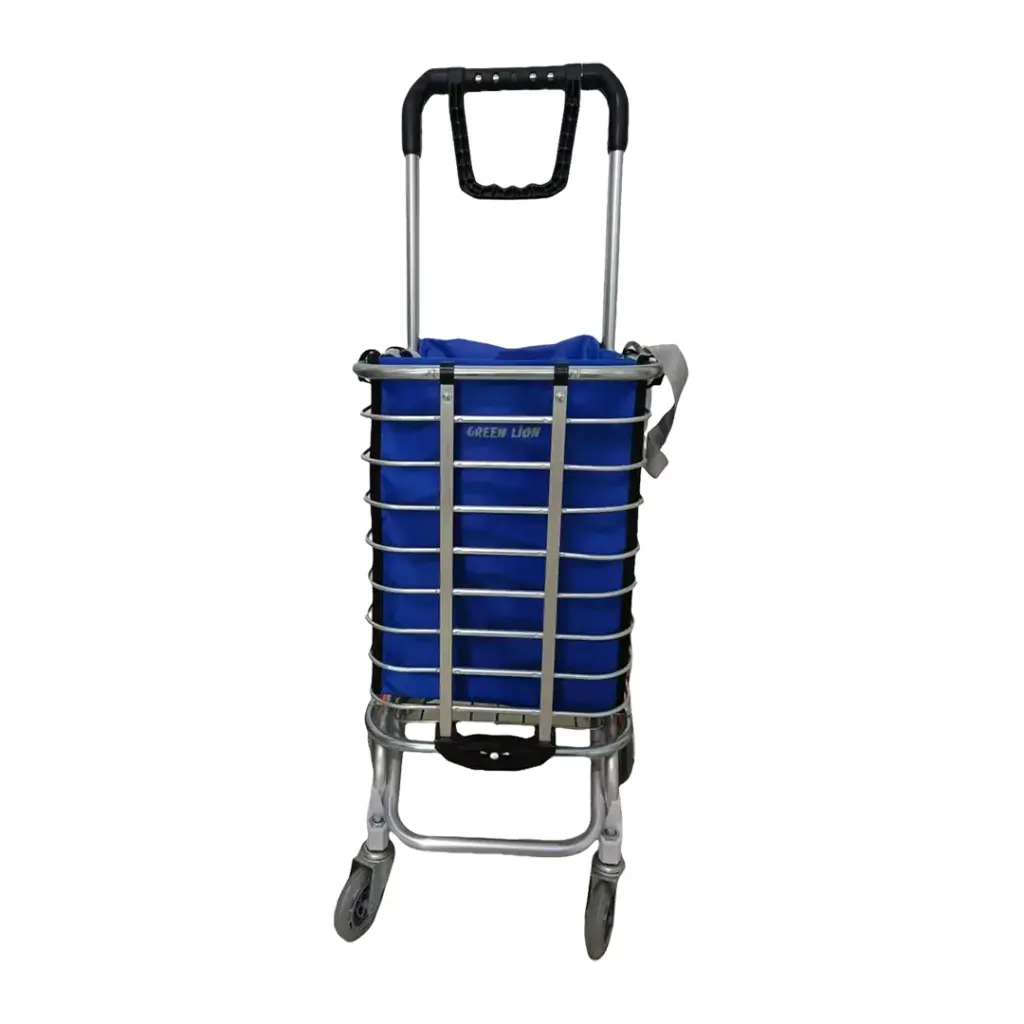 Green Lion Foldable Shopping Trolley - Silver