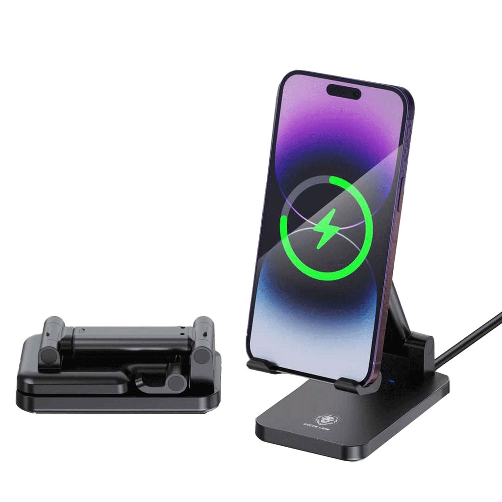 Green Lion Foldable Wireless Charging Stand(15W Power Output)