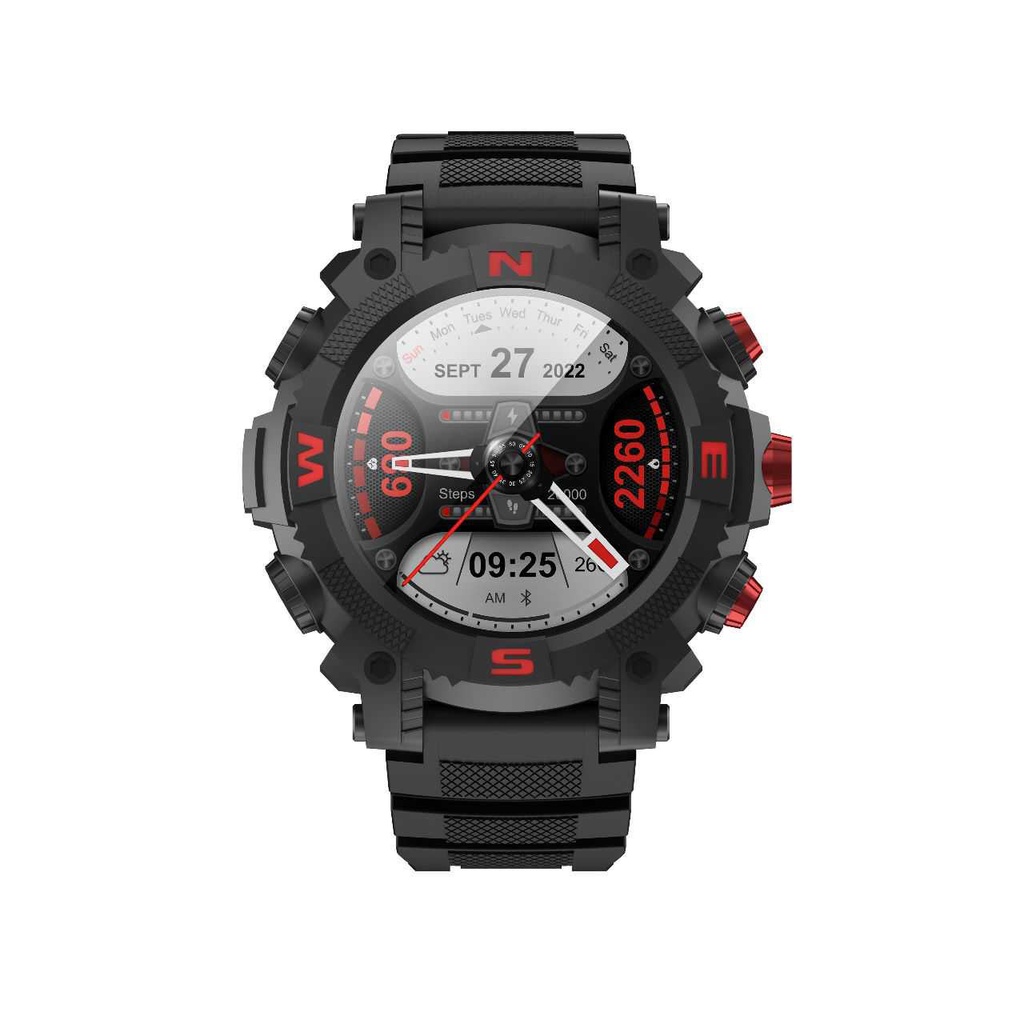 Green Lion GPS Pro Smart Watch - Black + Red