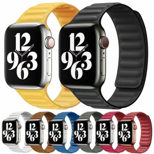 Green Lion Leather Link Watch Strap