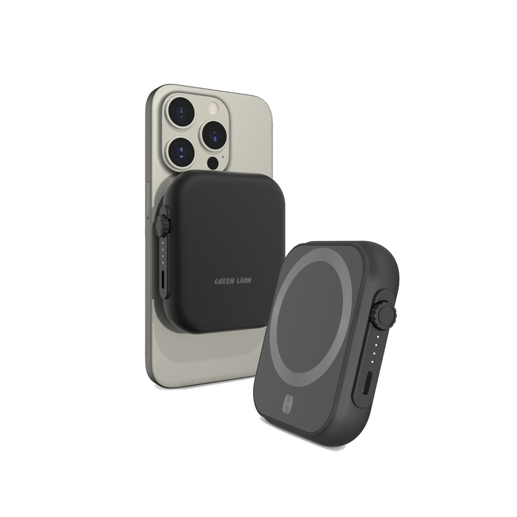 Green Lion MagSafe Trio Power Bank 5000mAh PD 20W - Black