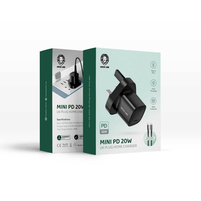 Green Lion Mini PD 20W Charger, Type-C Port & Fast Charge