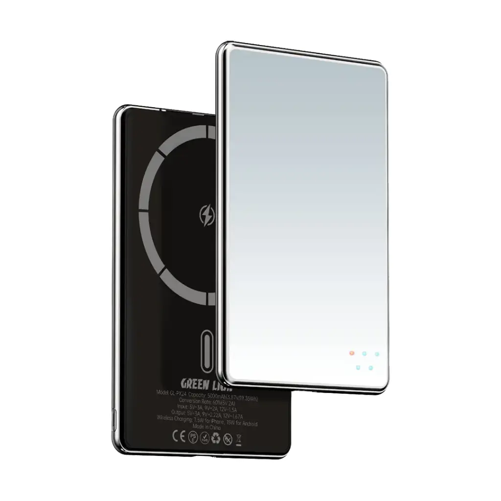 Green Lion Mirror Design 5000mAh Power Bank - Black