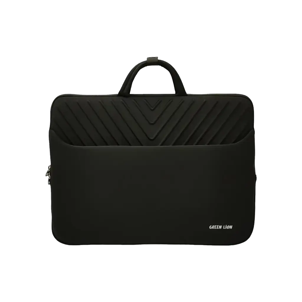 Green Lion Orbit Sleeve Laptop Bag - Black
